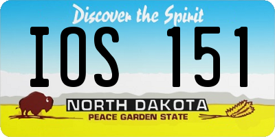 ND license plate IOS151