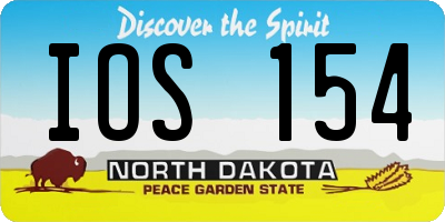 ND license plate IOS154