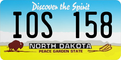 ND license plate IOS158