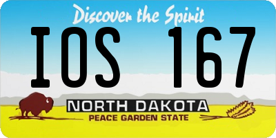 ND license plate IOS167