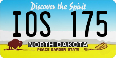 ND license plate IOS175