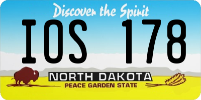 ND license plate IOS178