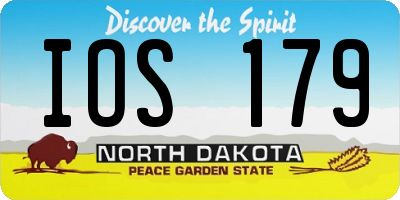 ND license plate IOS179