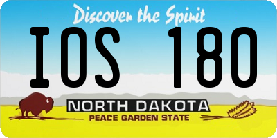 ND license plate IOS180