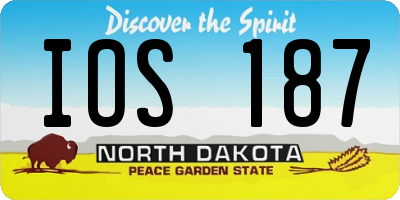 ND license plate IOS187