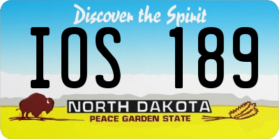 ND license plate IOS189