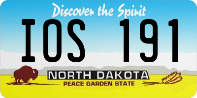 ND license plate IOS191