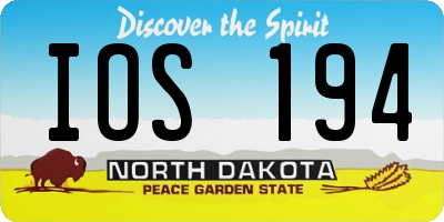 ND license plate IOS194