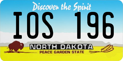 ND license plate IOS196