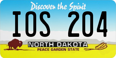 ND license plate IOS204