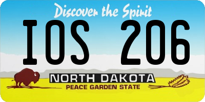 ND license plate IOS206