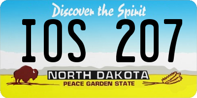 ND license plate IOS207