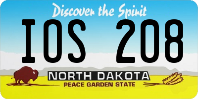 ND license plate IOS208