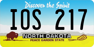 ND license plate IOS217
