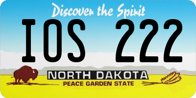 ND license plate IOS222
