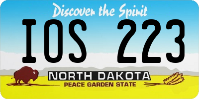 ND license plate IOS223