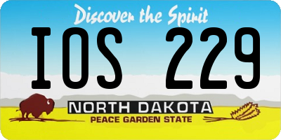 ND license plate IOS229
