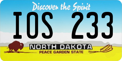 ND license plate IOS233
