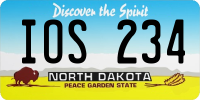 ND license plate IOS234