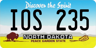 ND license plate IOS235