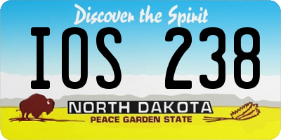 ND license plate IOS238