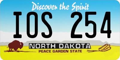 ND license plate IOS254