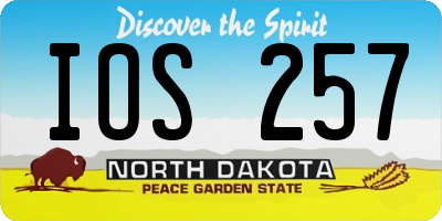 ND license plate IOS257