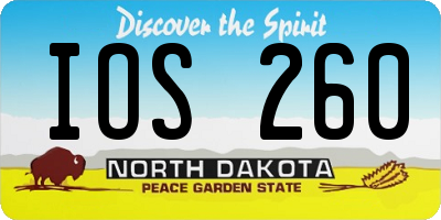 ND license plate IOS260