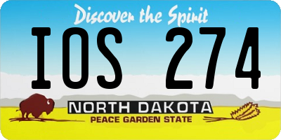 ND license plate IOS274