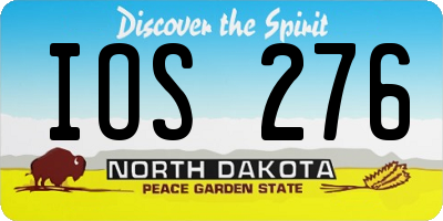ND license plate IOS276