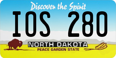 ND license plate IOS280