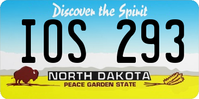 ND license plate IOS293