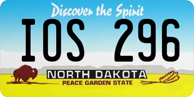 ND license plate IOS296