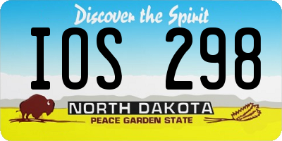 ND license plate IOS298