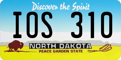 ND license plate IOS310