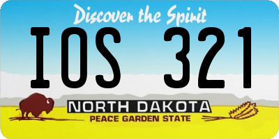 ND license plate IOS321
