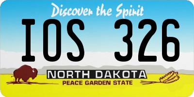 ND license plate IOS326