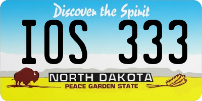 ND license plate IOS333