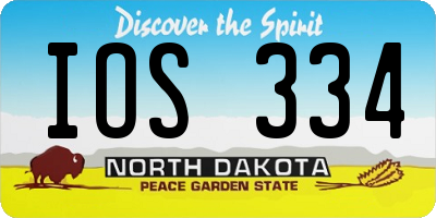 ND license plate IOS334