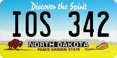 ND license plate IOS342