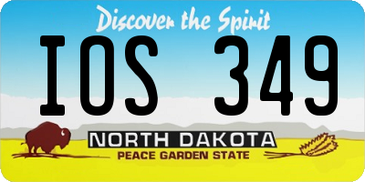 ND license plate IOS349