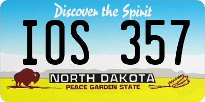 ND license plate IOS357