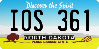 ND license plate IOS361