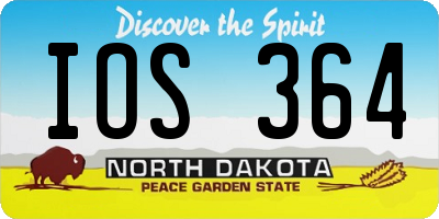 ND license plate IOS364