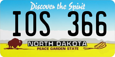 ND license plate IOS366