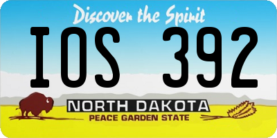 ND license plate IOS392