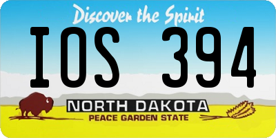 ND license plate IOS394