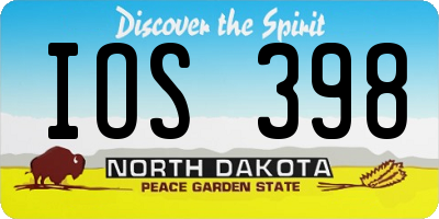 ND license plate IOS398