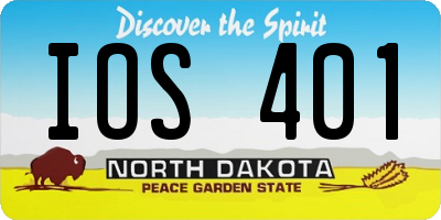 ND license plate IOS401