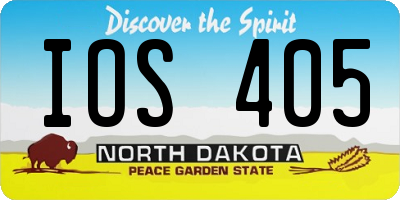 ND license plate IOS405